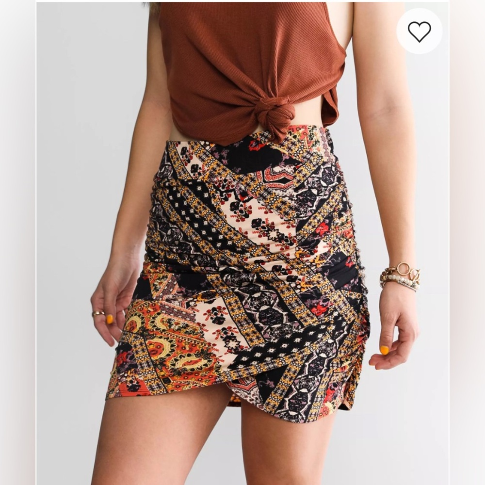 FREE PEOPLE She’s Something Else Floral Patchwork Mini Skirt Small